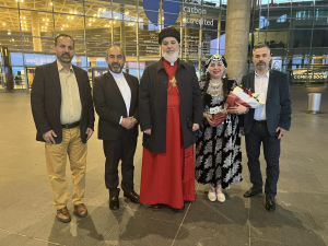 استقبال ارسالية مارت شموني لكنيسة المشرق الآشورية الاردنية البطريرك مار آوا الثالث