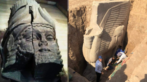 العثور على جسد الثور المجنح "لاماسو" في نينوى