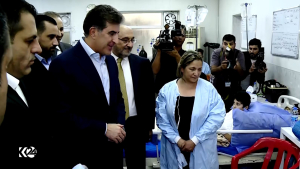 أربيل.. رئيس إقليم كوردستان يتفقد جرحى فاجعة حريق الحمدانية